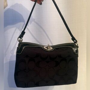 Coach Black Signature Wristlet